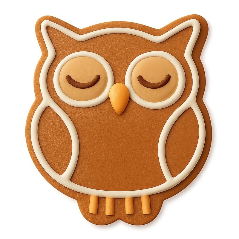 Hooting Owl Cookie Cutter & Stamp, Fondant, Clay - 3x4" gallery