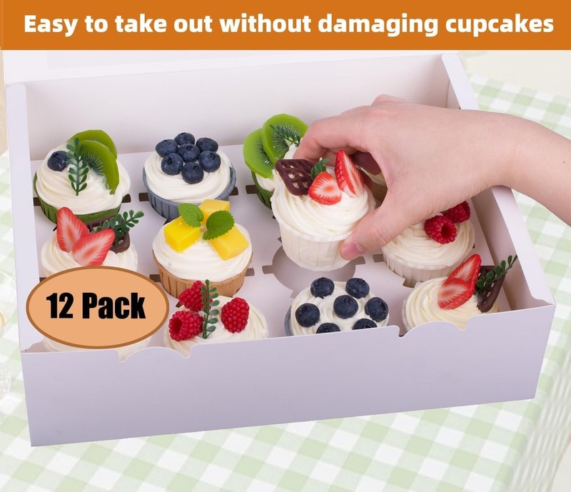 2 Set Cupcake Boxes Hold 12 Standard Cupcakes with Windows gallery