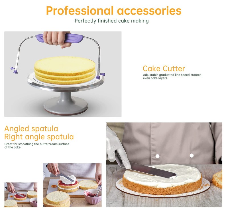 12 Inch Cake Turntable Decorating Stand with Aluminum,Cake Turntable Decorati... gallery