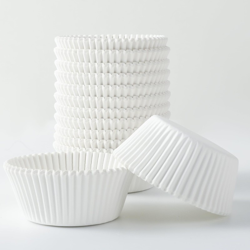 1000 Count White Paper Cupcake Liners, Standard Size 1.4 Inch, Unbleached Bak... gallery