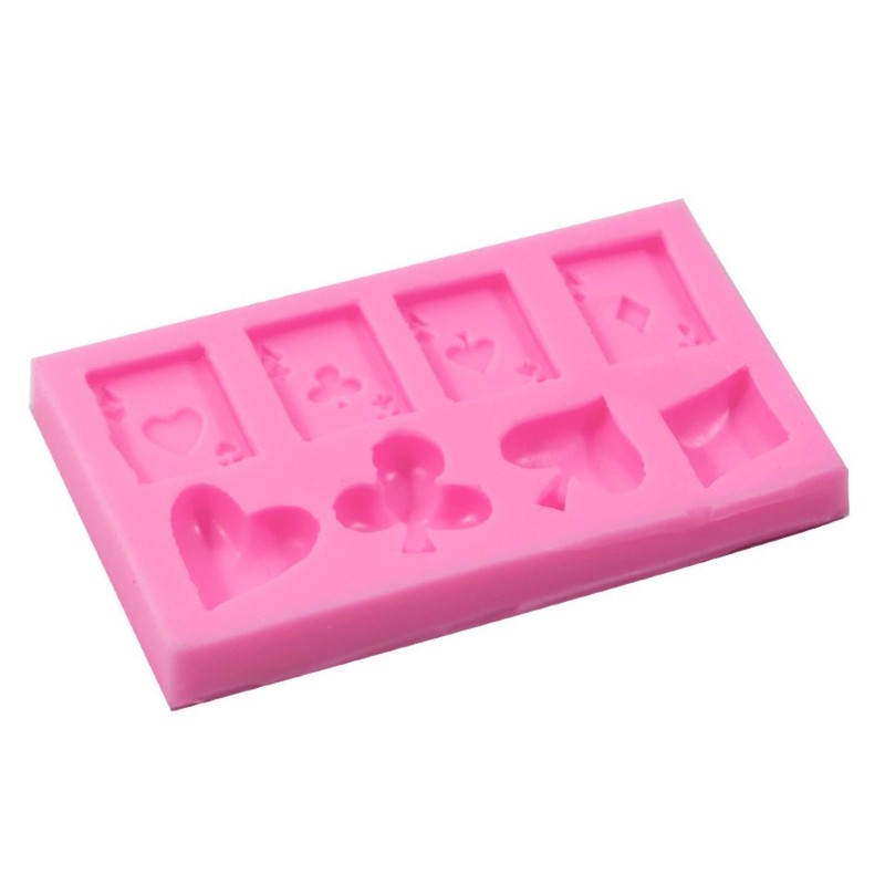 8 Holes Playing Shape Silicone Chocolate Molds Jelly Moulds Fondant Moulds