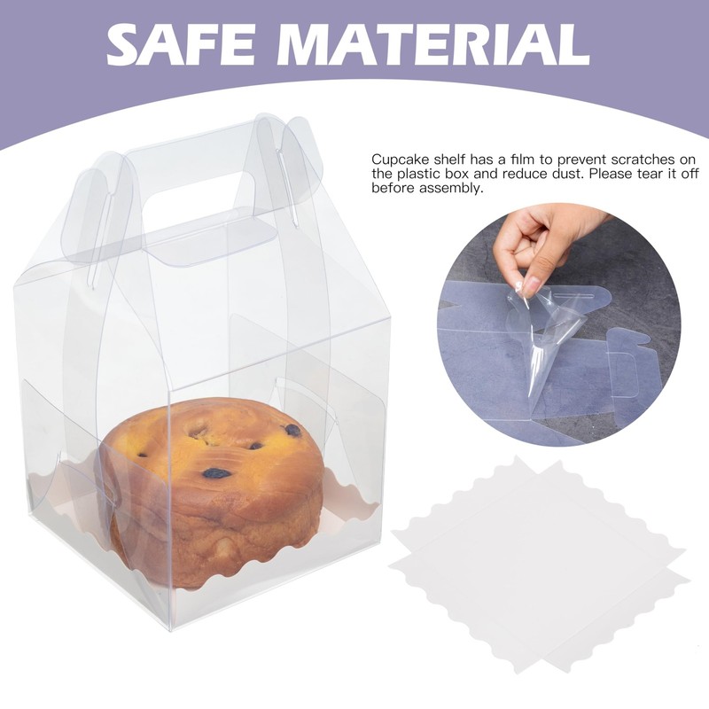25-Pack Individual Cupcake Containers with Handles, Food-Grade PET Single Cup... gallery