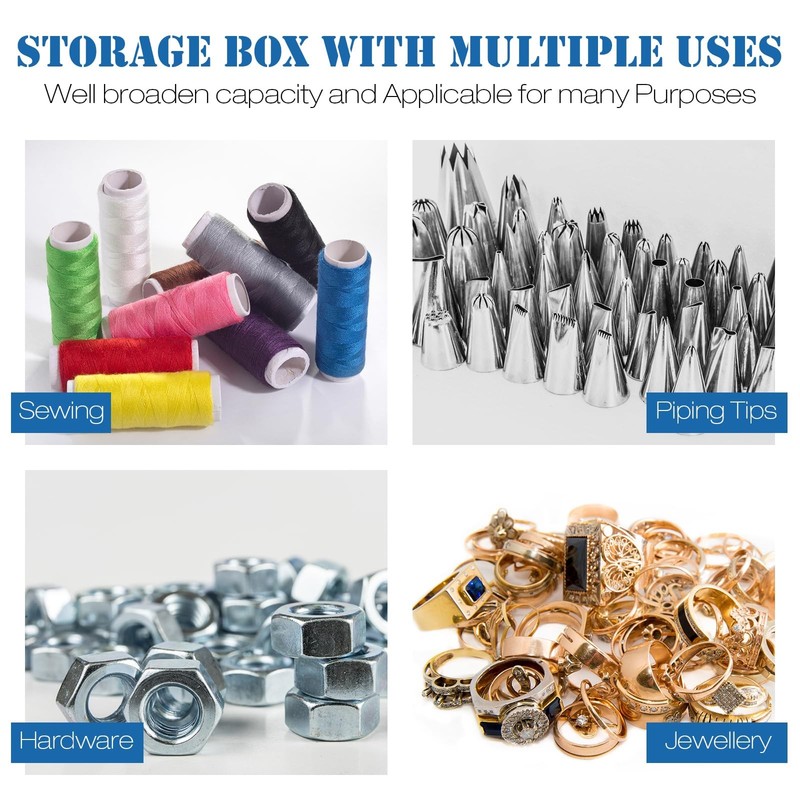 2 PCS Clear Piping Tip Storage Box With Fixed Pins Holds 84 Tips Organizer gallery