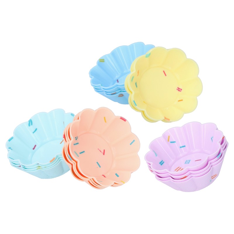 20Pcs Small Cake Cup Baking Mold Reusable Easy Clean Silicone Mini Cupcake US gallery
