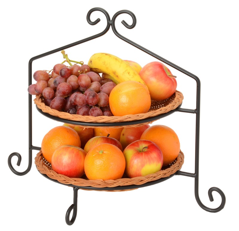 2 Tier PIE PLATE STAND – Wrought Iron Double Rack Display AMISH HANDMADE in USA