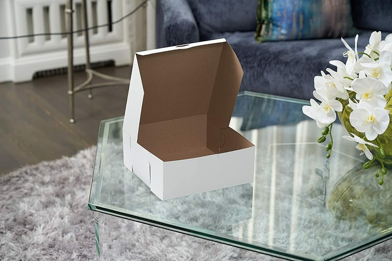 [ 100 Pack ] White Bakery Pastry Boxes - 9 x 9 x 4 Inches gallery