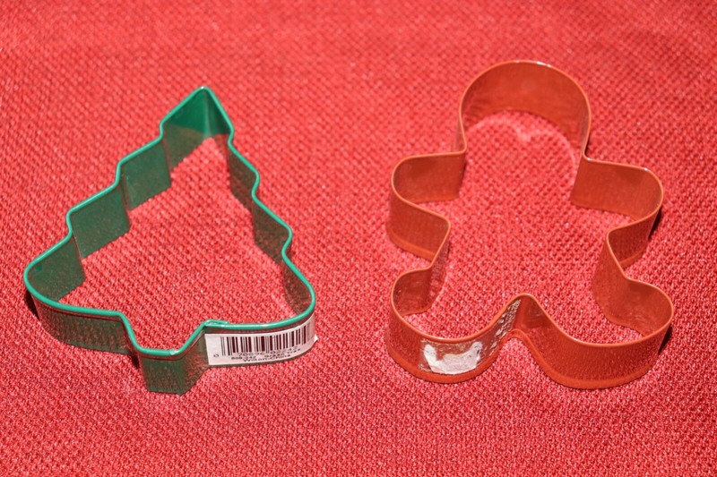 Christmas Cookie Cutter lot of 2 Decorative Dessert Shaper Gingerbread Man Tree gallery