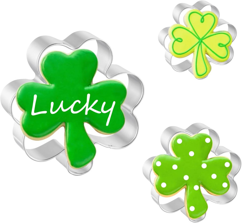 Shamrock Cookie Cutter Set – 3 Piece (2.5 3 4) for St. Patricks Day