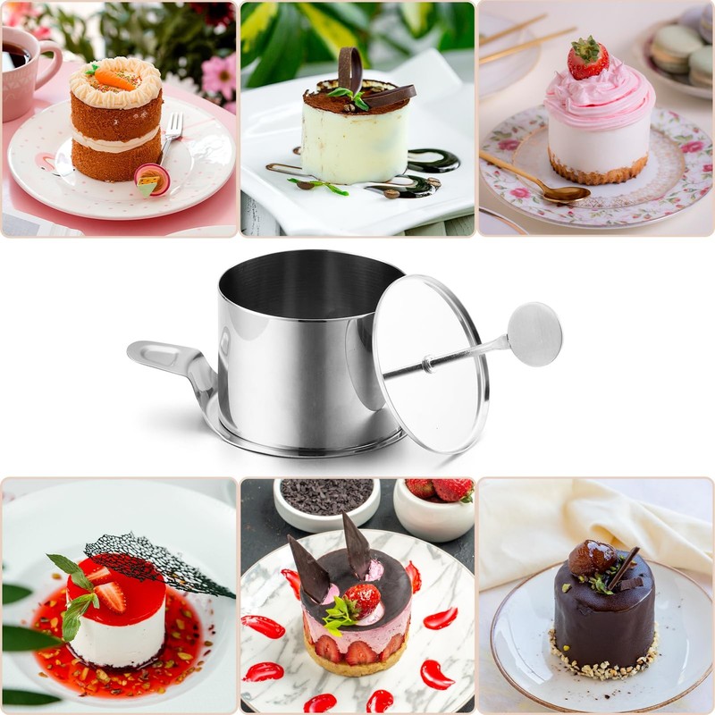6 Pack Cake Ring Mold, Seamless Stainless Steel Round Mousse Cake Molds, Mous... gallery