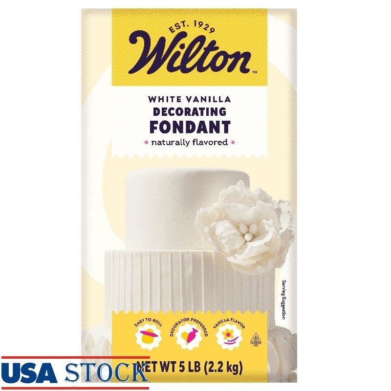 White Fondant Cake Decorating Icing 5lb Easy to Use Kosher Vanilla Supplies