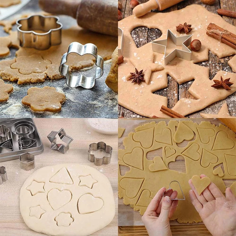 Cookie Cutter Set With Storage Box Geometry Mini Cookies Linzer Biscuit Baking M gallery