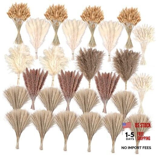 610 PCS Dried Pampas Grass Decor, Dried Flower Bouquets for Wedding, Home,