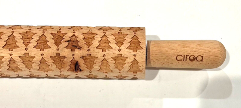 Ciroa Wooden Embossed Christmas Tree Rolling 10" Pin gallery