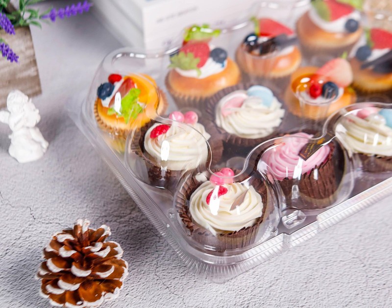 12 Count Cupcake Containers 12 Pack Cupcake Holders Plastic Stackable Cupcake... gallery