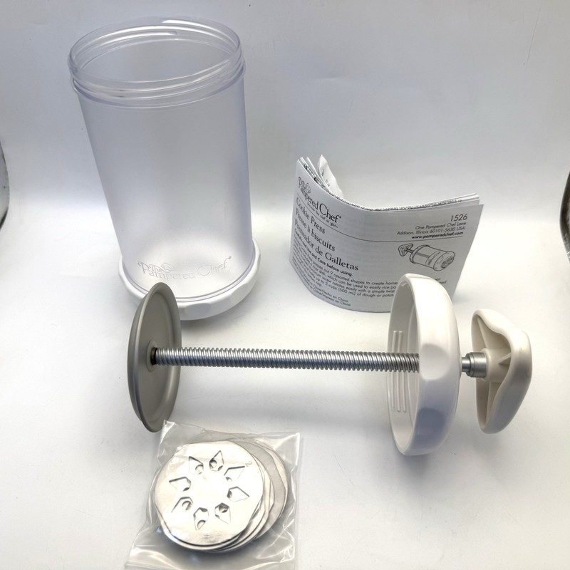 The Pampered Chef Cookie Press #1526 Baking Cooking Tool Vtg Retired Complete gallery