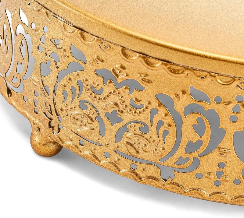 3 Pack Metal Gold Cake Stand 12/10/8 Inch Round Cupcake Stands Dessert Table gallery