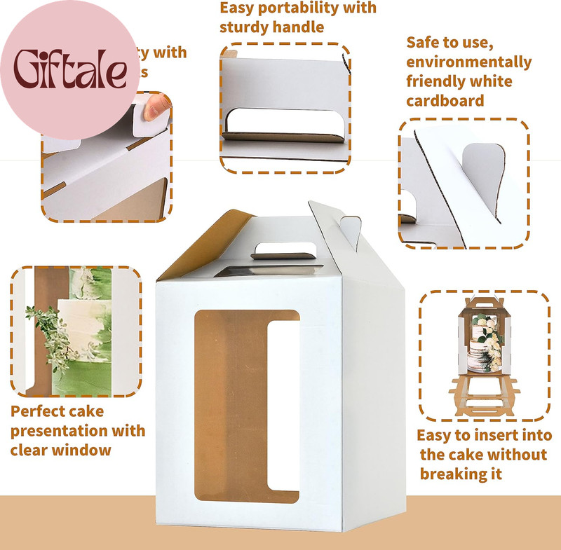 10Inch Tall Cake Boxes with Windows,10X10X12 Tall Cake Carrier, Tiered Cake Box, gallery