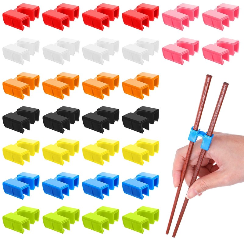 32PCS Reusable Chopstick Helpers Training Chopsticks Hinges Connector Non Sli