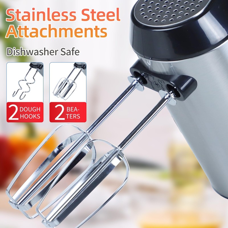 200W Hand Mixer, Lightweight Electric Mixer with Turbo Function, 5-Speed Hand... gallery