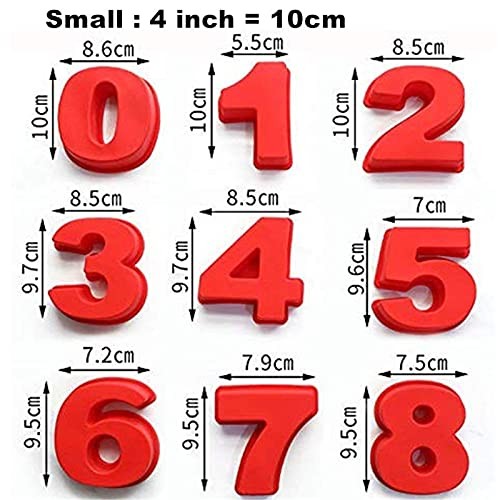 Small 9 pieces Silicone Number Cake Molds Jelly Chocolate Moulds Candy 4inch gallery