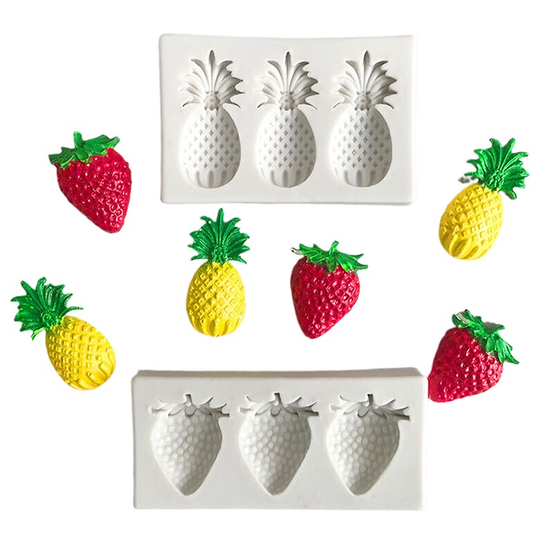 Summer Fruit Silicone Mold Strawberry Pineapple Shape Fondant Mold Cake Cupcake gallery