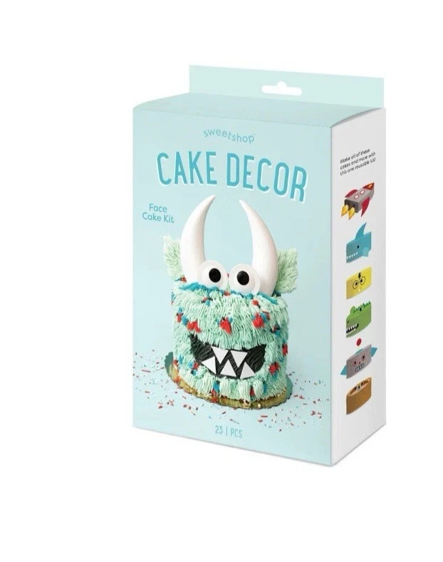 Sweetshop Cake Décor Face Cake Decorating Kit, 23 Pcs, Monster, Shark, Dino, etc gallery