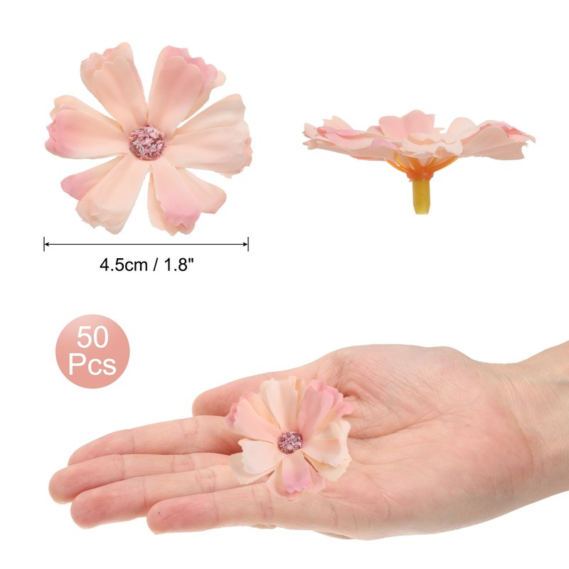 50pcs Artificial Daisies Flower Heads,1.8" Fake Daisies Light and Deep Champagne gallery