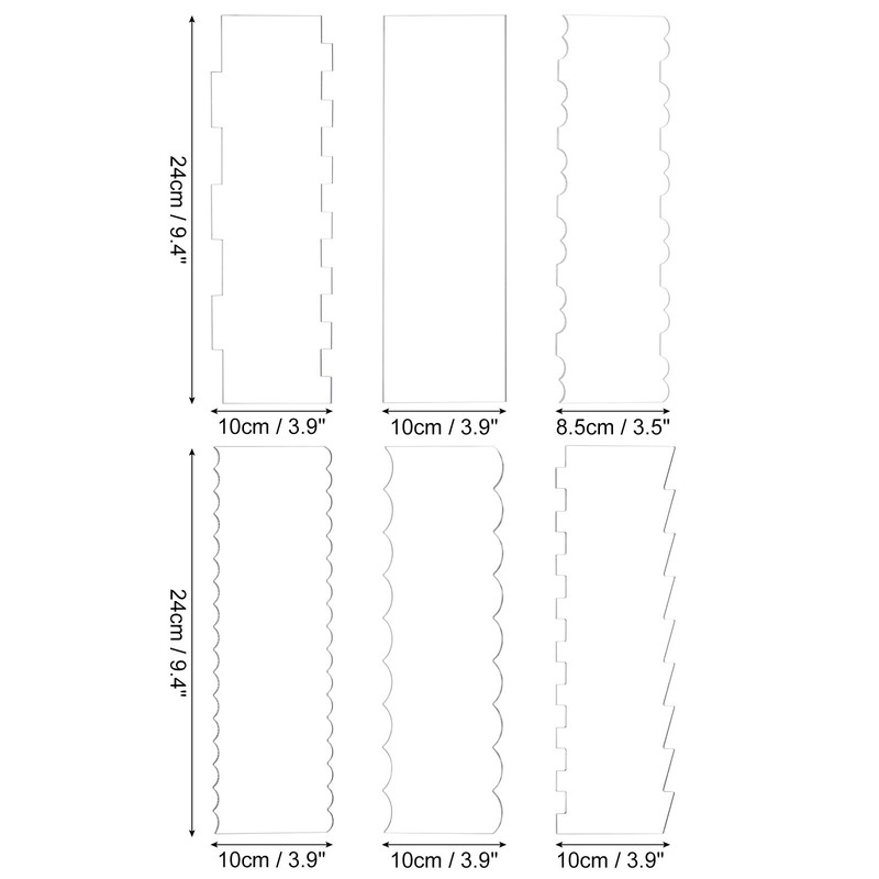 6Pcs Clear Acrylic Cake Scraper Smoother Tool Set for Cake Decoration gallery