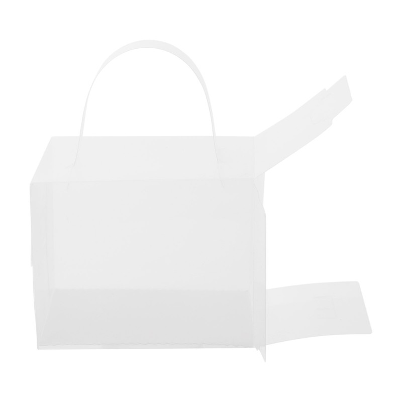 50PCS Cake Boxes w/ Handle Clear Plastic Cake Container Carrier Box 4.7x3.9x3" gallery