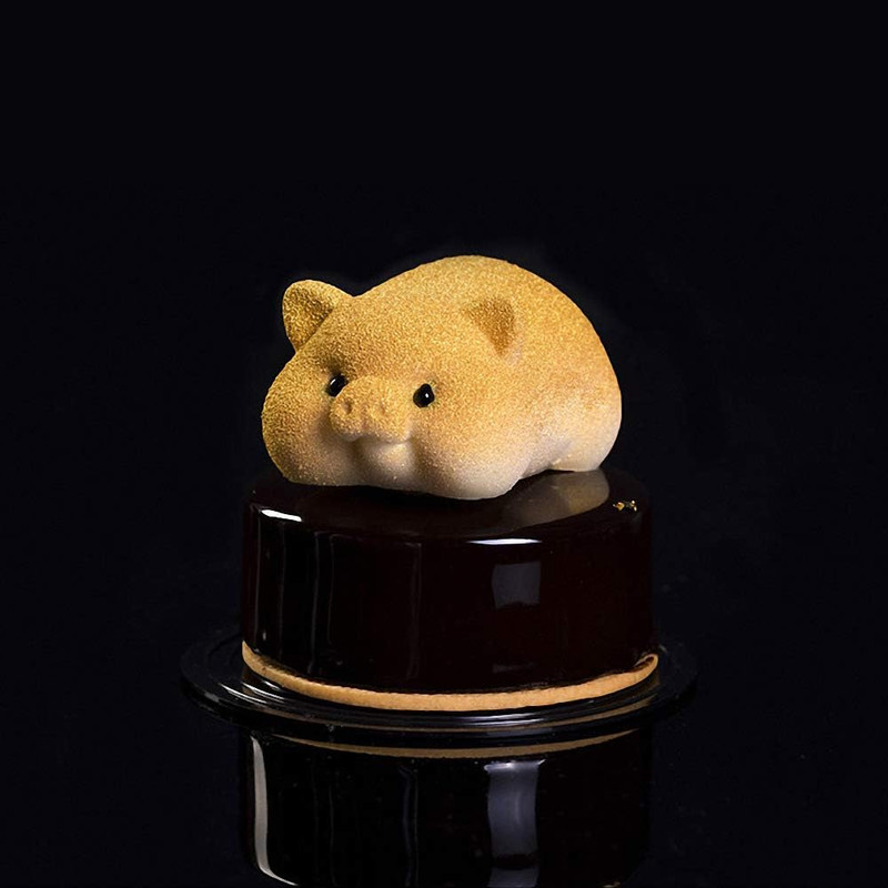 2Pcs 3D Rabbit Pig Silicone Mousse Cake Mold Bunny Piggy Baking Tray Dessert Mol gallery