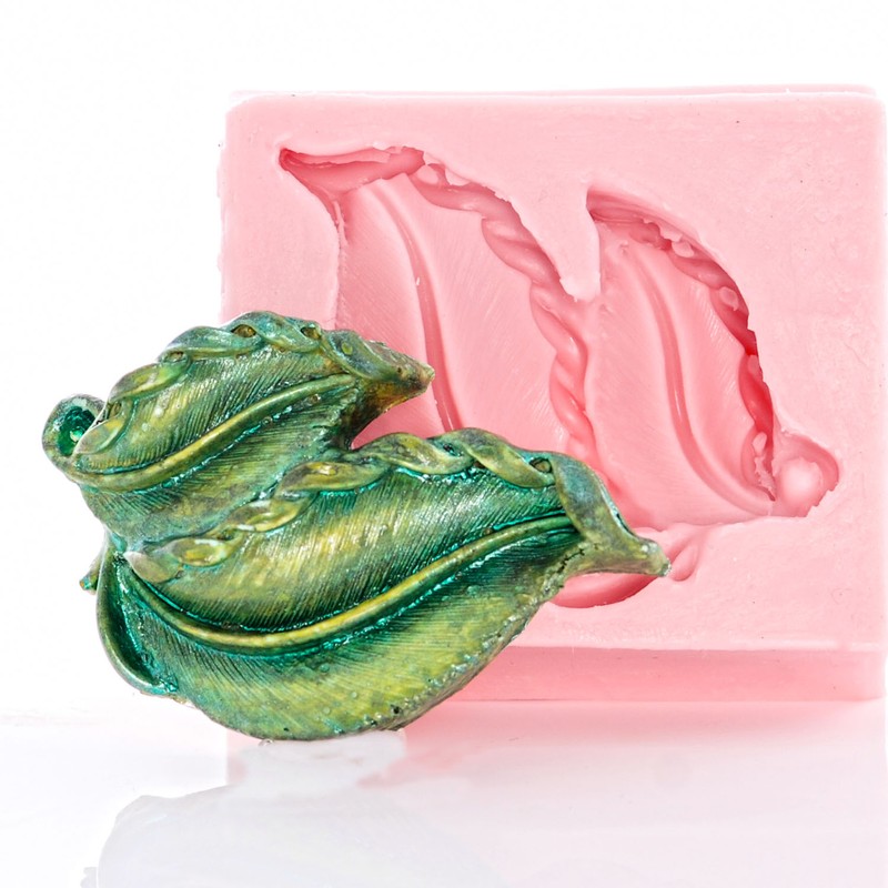 Double Leaf Silicone Mould Mold Cake Decorating Fondant Candy Resin Clay (714) gallery