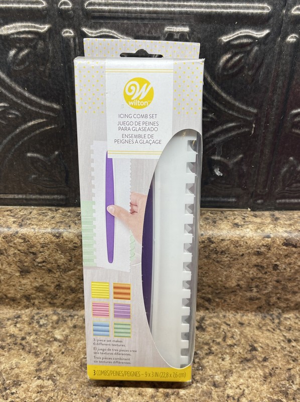Wilton Icing Smoother Comb Set-3 Piece, White/Purple