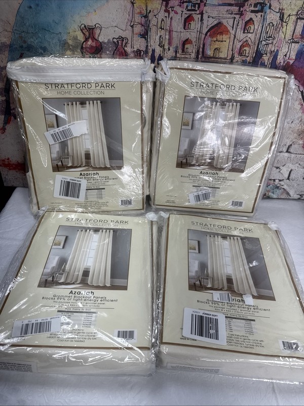 Stratford Park Blackout Curtains 52 x 84 Inch Long, Window Curtains Set of 4