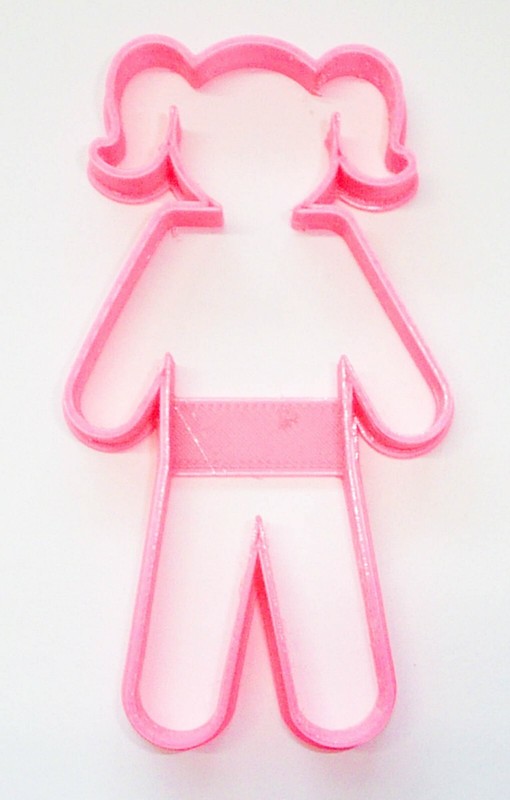 GIRL WITH PIGTAILS HAIR FULL BODY OUTLINE SPECIAL COOKIE CUTTER USA PR2283