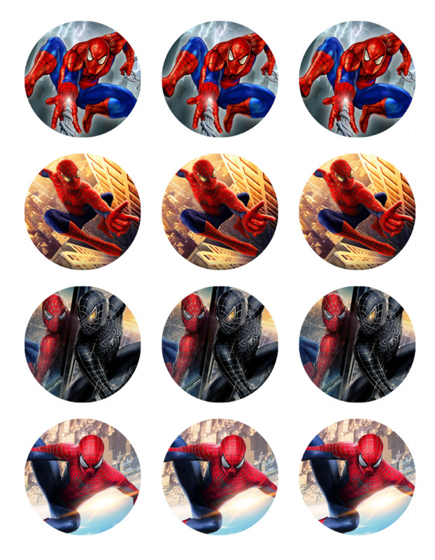 Spiderman Black Edible Cake Topper Icing Superhero Cake Decorations (3 Sizes) gallery