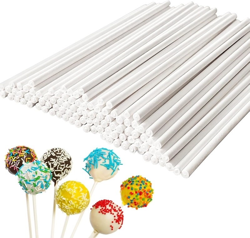 Versatile White Lollipop Sticks, 6-Inch Size for DIY Candy and Cupcake Toppers gallery