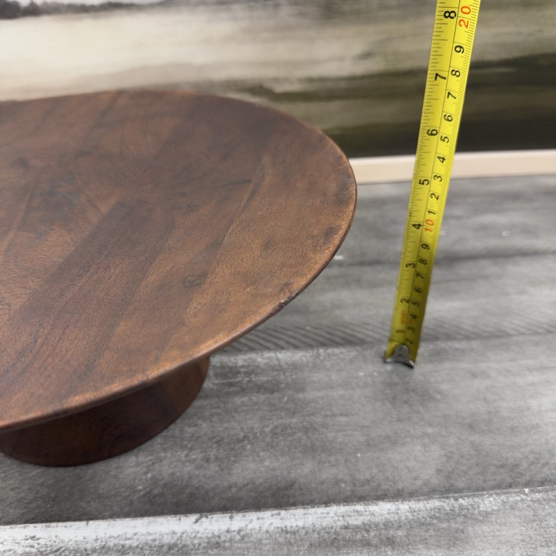 Pottery Barn Chateau Wood Cake Stand Dark Brown Finish Scuffed NWOB gallery