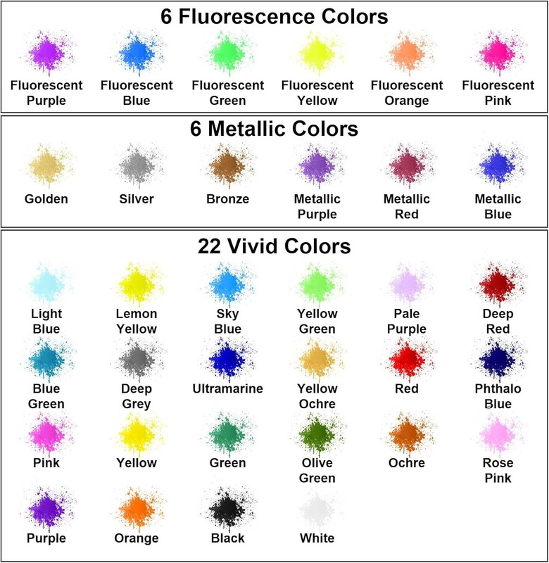 FansArriche Airbrush Paint Set, 0.68 Fl Oz (Pack of 36), 34 Color + 2 Thinner gallery