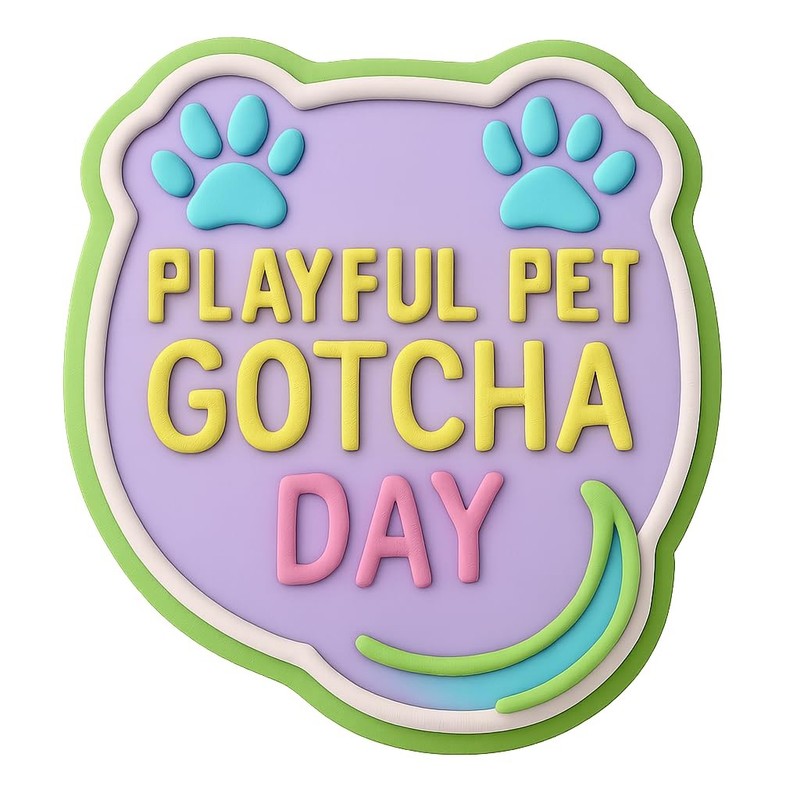 Playful Pet Gotcha Day Cookie Cutter & Stamp, Fondant & Clay - 4x3.9 gallery