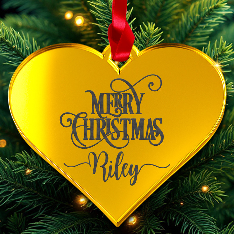 PERSONALISED Name Bauble Ornament Custom Acrylic 3mm Tree Decoration gallery