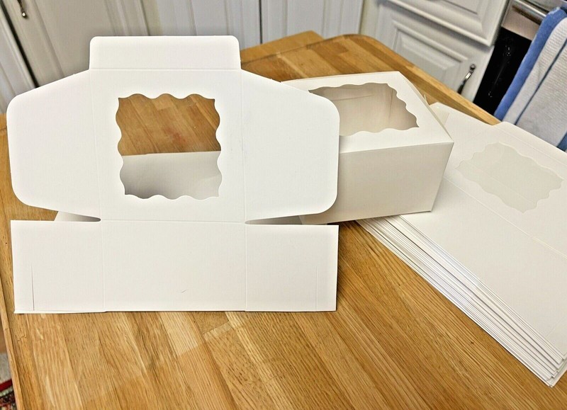 White Single SMALL Cupcake Boxes Window 4"x 4"x 2.5" - 29 Individual boxes NEW gallery