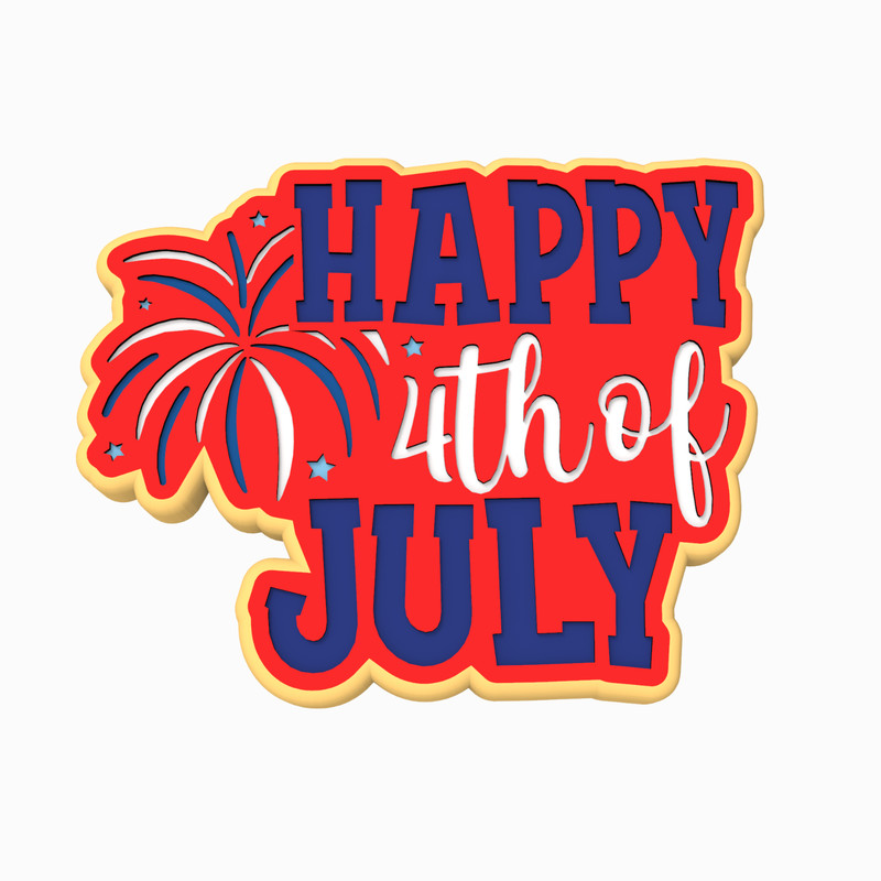 Happy 4th of July Cookie Cutter & Stamp | USA Fourth of July America Independen gallery