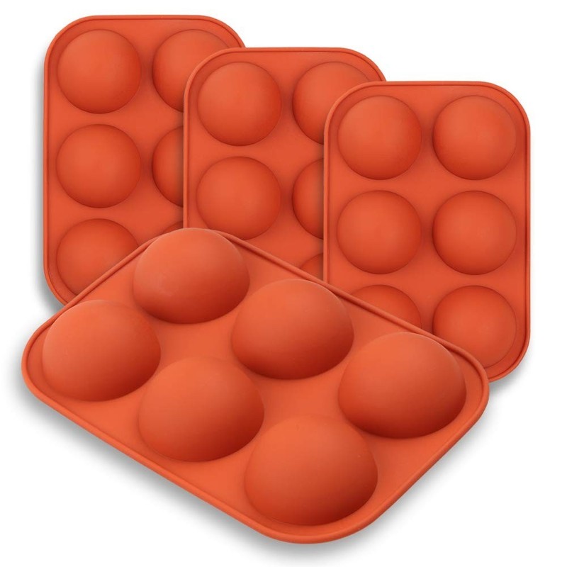 Semi Sphere Silicone Mold, 4 Packs Baking Mold for Making Hot Chocolate