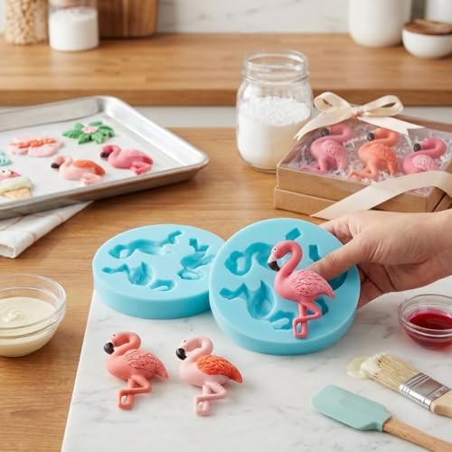 3D Flamingo Fondant Molds Flamingo Silicone Mold for Cake Decorating Style G gallery