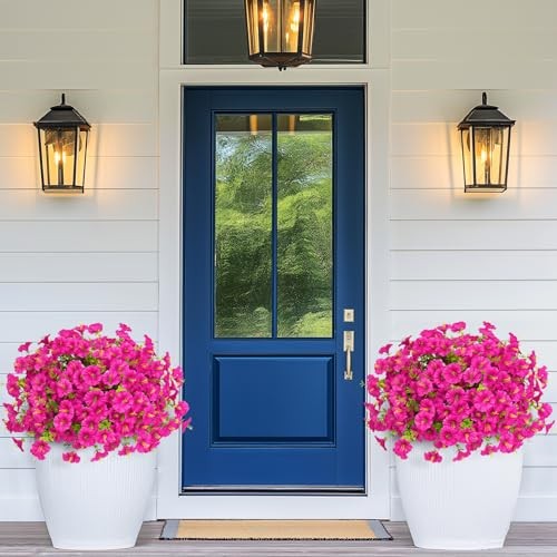 Look Real Artificial Flowers for Outdoors, Realistic Fake 12 Bundles Fuchsia gallery