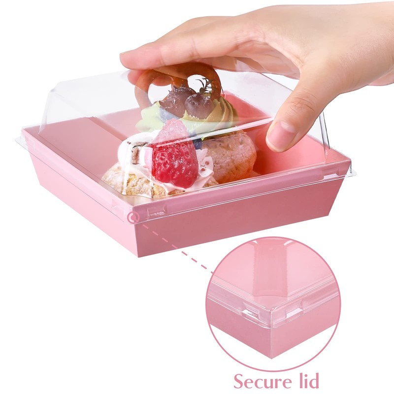 Ocmoiy Small Charcuterie Boxes with Clear Lids To Go Paper Disposable Food gallery