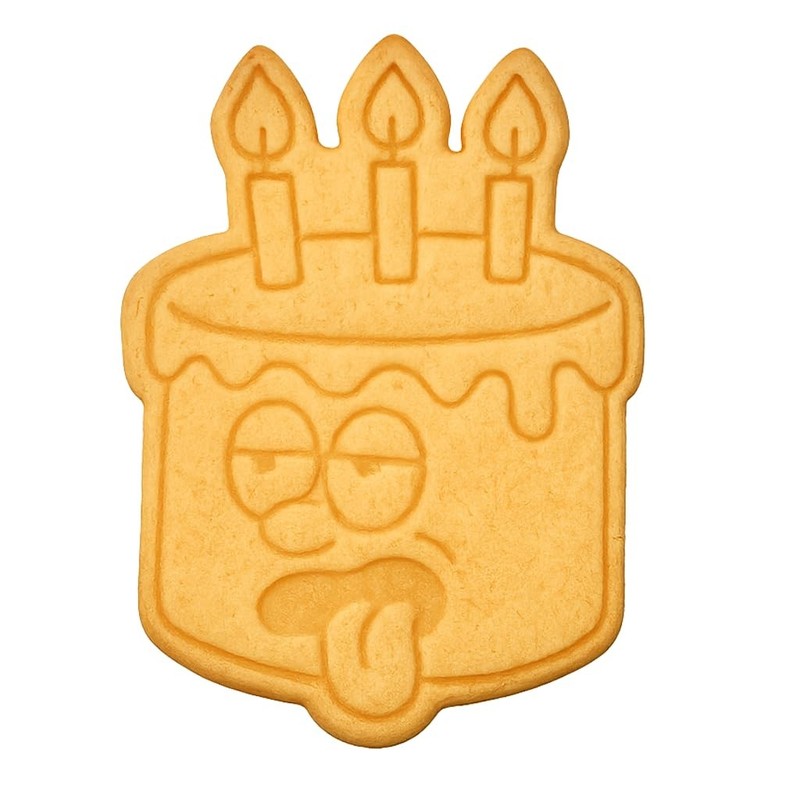 Funny Birthday Cake Cookie Cutter & Stamp 4×2.7″ for Baking & Fondant Clay
