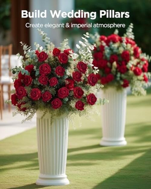Pcs Roses Artificial Flowers, Fake Velvet Silk Rose Bulk Faux Flower 50 Red gallery