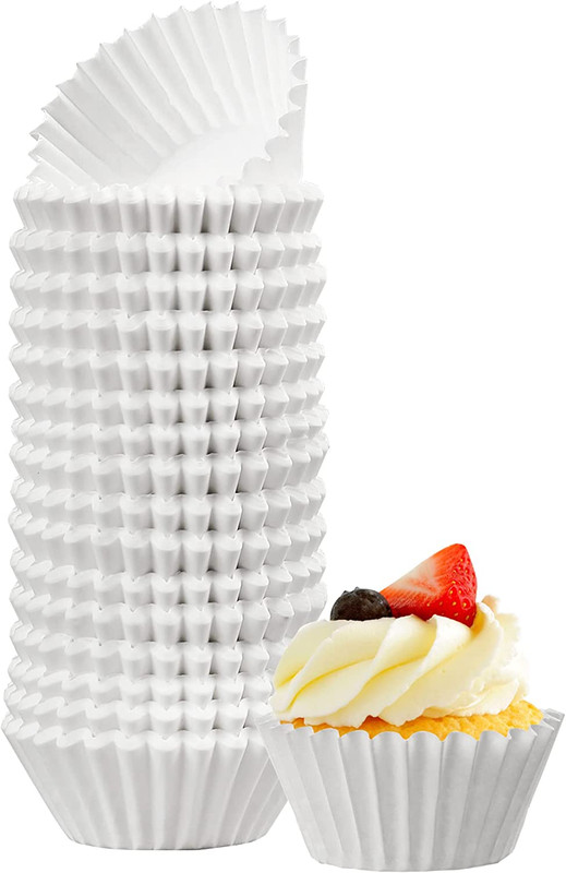 Mini White Cupcake Liners 500-Count, Small Muffin Liners, Greaseproof gallery