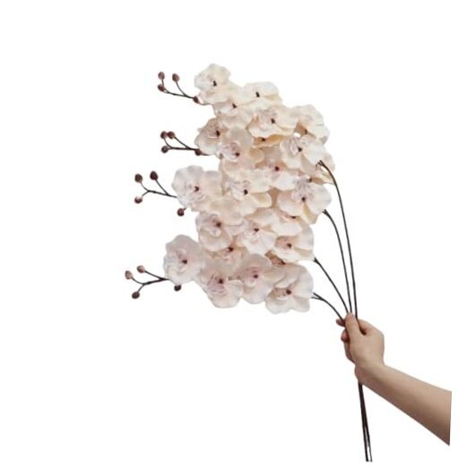 Artificial Orchid Stems Set of 4 ,30″ Dancing Orchid,UV Champagne Pink